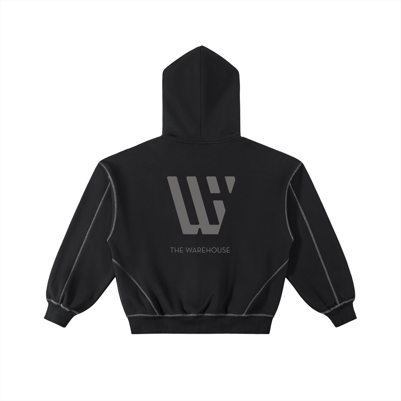 Unisex Logo Stitched Boxy Fleece Zip Hoodie