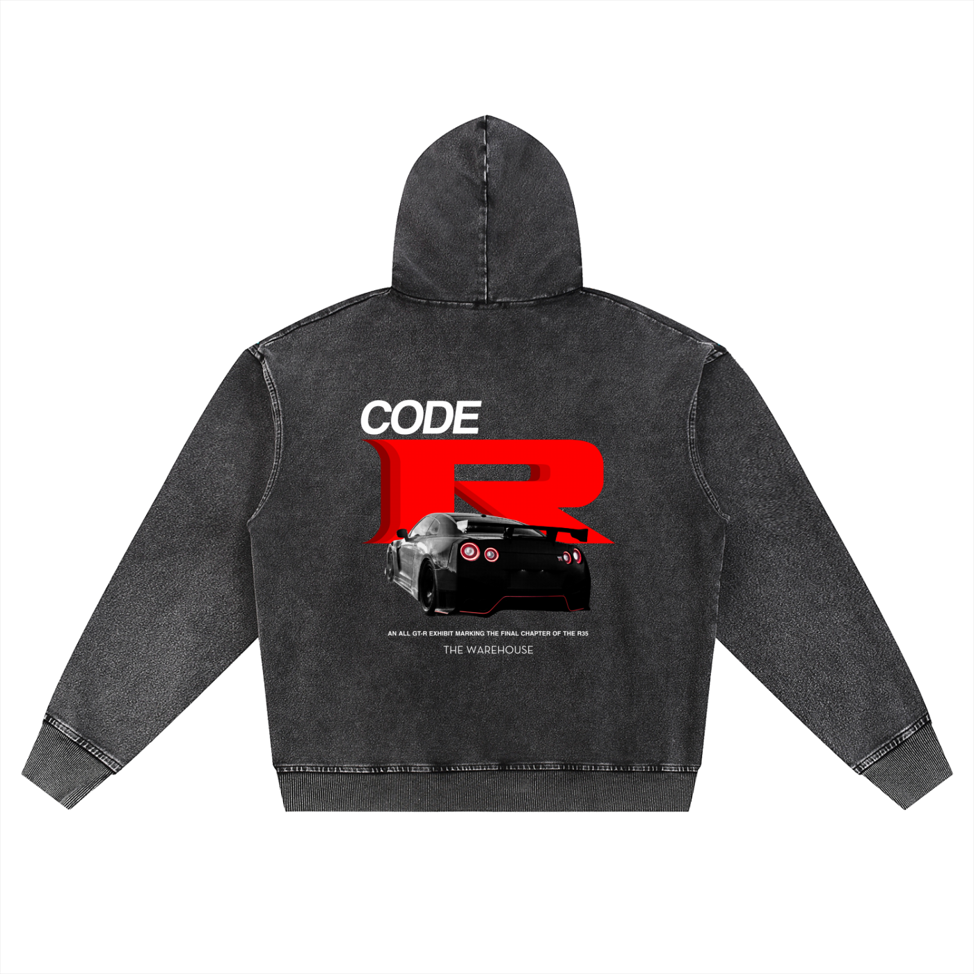 Snow Wash Oversized Zip-Up Hoodie