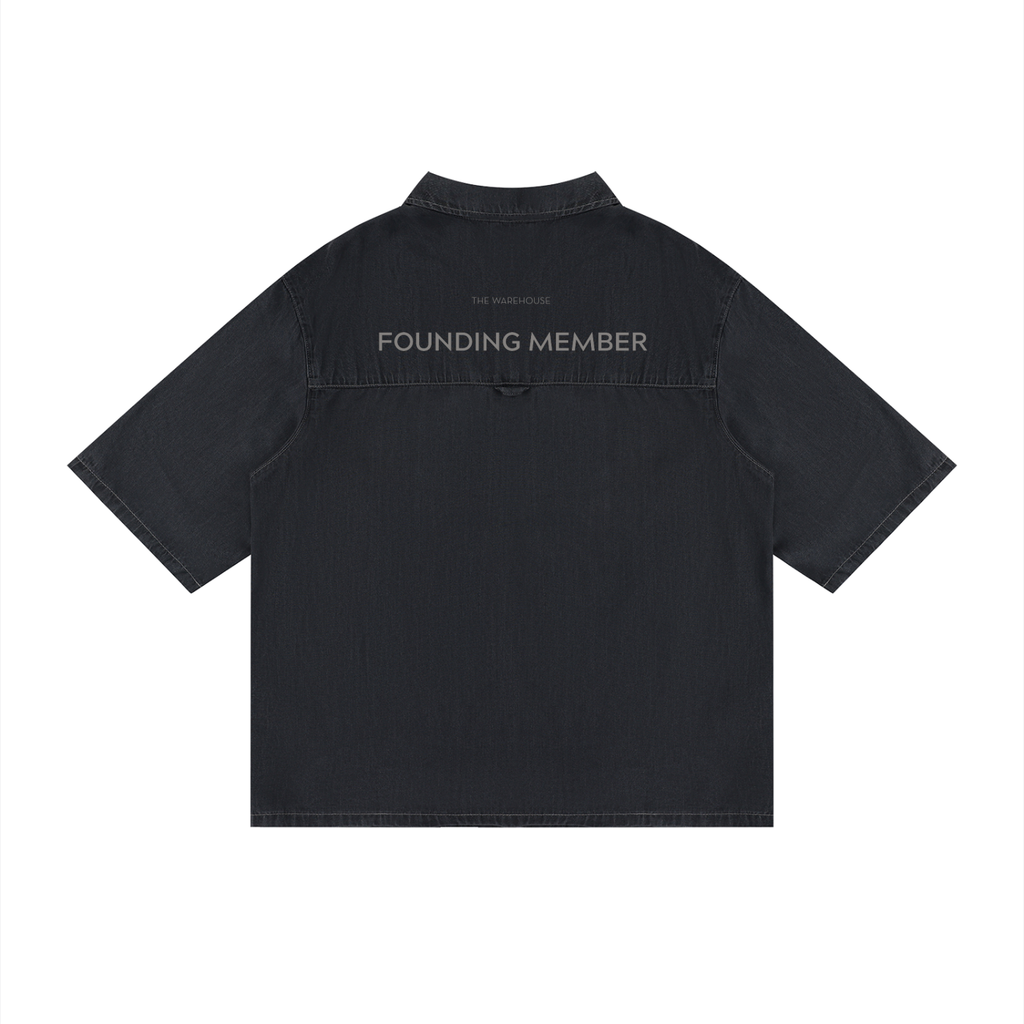 Unisex 'Founding Member' Vintage Wash Button Down Shirt