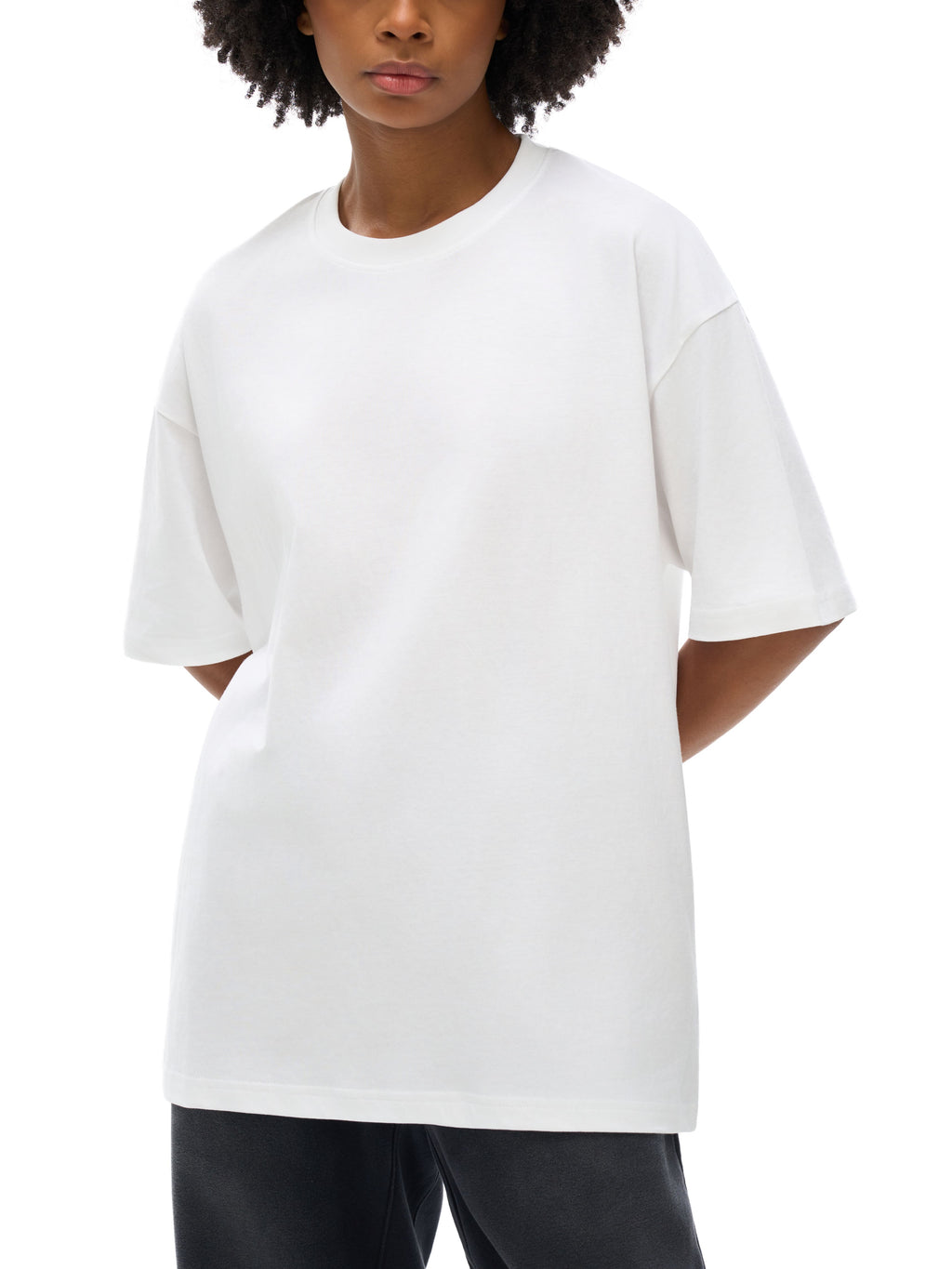 Double Logo Loose Drop Shoulder T-Shirt