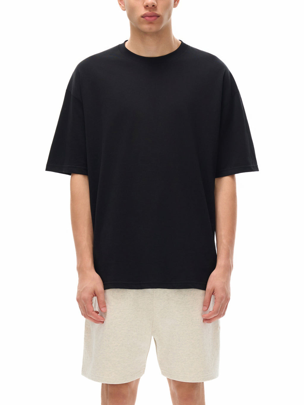 Double Logo Loose Drop Shoulder T-Shirt