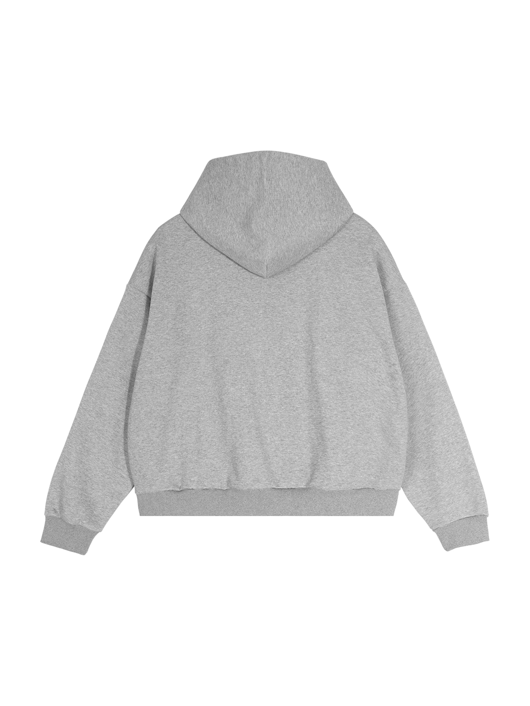 Unisex Logo Plaid Boxy Zip Hoodie